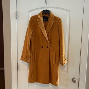 J Crew Wool Double-Breasted Camel Mustard Coat